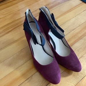 Nine West High Heel Suede Burgundy Ankle loop 💃👠